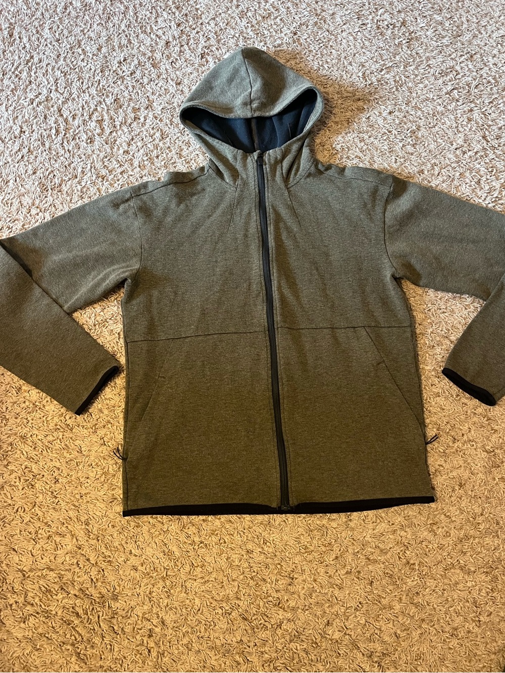 REI Men's Olive Green Full-Zip Hoodie